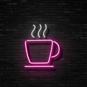 Kaffeetasse mit Dampf LED-Neonschild für Café Küche