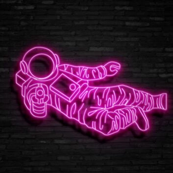 Astronaut im Raumanzug LED-Neonschild Wohnzimmer Gamingzimmer
