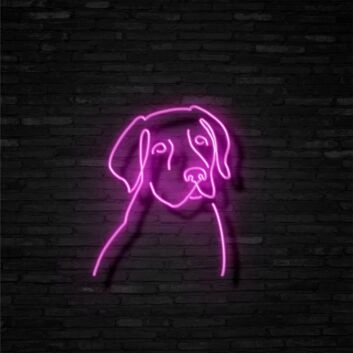 Hundekopf LED-Neonschild Wohnzimmer Haustierladen
