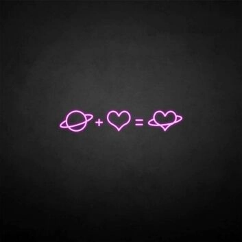Planet und Herz Symbol LED-Neonschild Wohnzimmer Schlafzimmer
