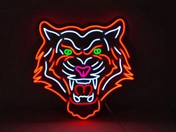 Tigerkopf LED-Neonschild für Bar und Wohnzimmer
