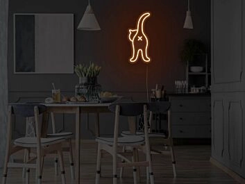 Katze von hinten LED-Neonschild für Wohnzimmer Küche