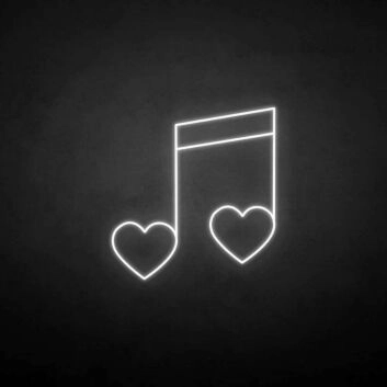 Musiknote mit Herzen LED-Neonschild Wohnzimmer Musikstudio