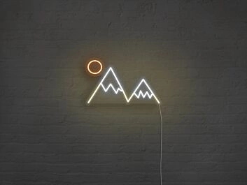 Berge mit Sonne LED-Neonschild Wohnzimmer Büro