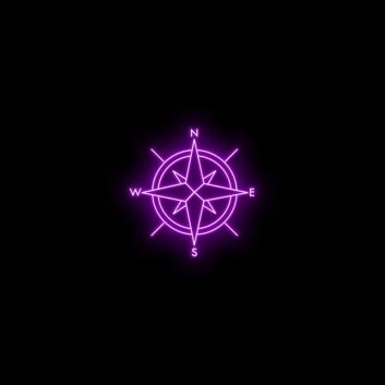 Kompassrose LED-Neonschild Wohnzimmer Büro