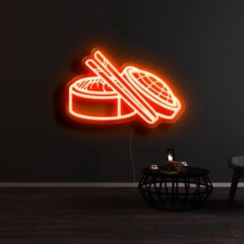 Sushi mit Essstäbchen LED-Neonschild für Restaurant Bar