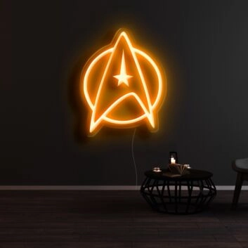 Raumschiff-Abzeichen mit Stern LED-Neonschild Wohnzimmer Gamingzimmer