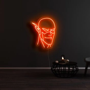 Fantasy-Charakterkopf mit spitzen Ohren LED-Neonschild für Gamingzimmer Wohnzimmer