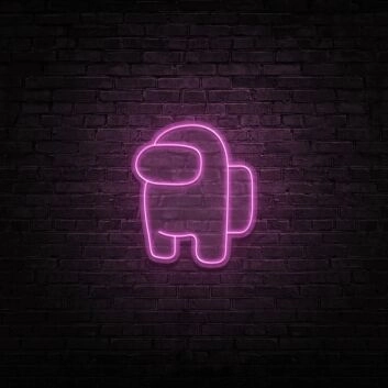 Spielfigur mit Rucksack LED-Neonschild Gaming Zimmer
