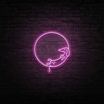 Dackel im Kreis LED-Neonschild Wohnzimmer Haustierladen