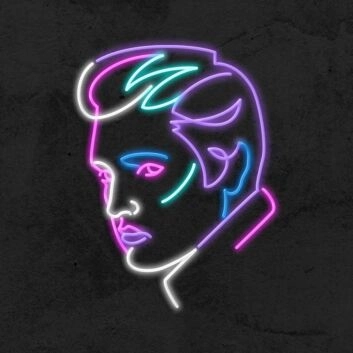 Stilisiertes Männergesicht Profil LED-Neonschild für Bar Wohnzimmer