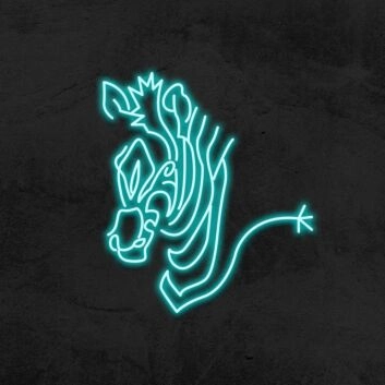 Zebrakopf LED-Neonschild Wohnzimmer Bar