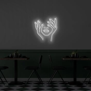 Hände Symbol LED-Neonschild für Café Restaurant