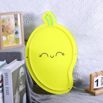 Mango mit Gesicht LED-Neonschild Wohnzimmer Kinderzimmer