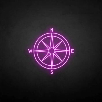 N W S E LED-Neonschild Wohnzimmer Büro