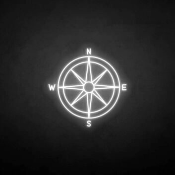 N W S E LED-Neonschild Wohnzimmer Büro