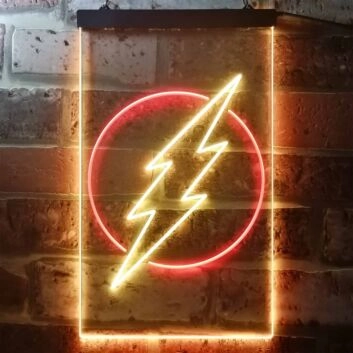 Blitzsymbol im Kreis LED-Neonschild für Bar und Gaming