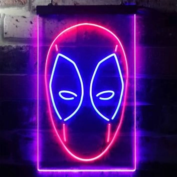 Maske eines Comic-Charakters LED-Neonschild für Wohnzimmer Gamingzimmer