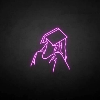 Person mit Doktorhut LED-Neonschild für Universität Büro