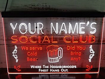 YOUR NAME'S SOCIAL CLUB LED-Neonschild für Bar Club