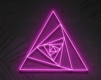 Abstraktes geometrisches Dreieck LED Neonschild mit moderner Lichtstruktur für stilvolle Wanddekoration