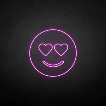 Smiley mit Herzaugen LED-Neonschild Wohnzimmer Schlafzimmer