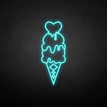 Eiswaffel mit Herz LED-Neonschild für Café Eisdiele