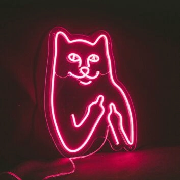 Katze mit Handgeste LED-Neonschild für Bar Club