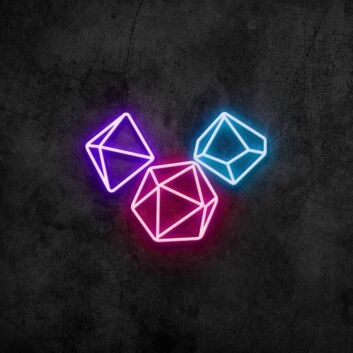 Polyeder Würfel LED-Neonschild für Spielzimmer und Bar