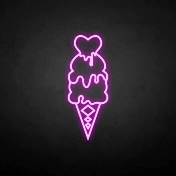 Eiswaffel mit Herz LED-Neonschild für Café Eisdiele