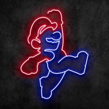 springender Videospielcharakter mit Mütze LED-Neonschild Gamingzimmer