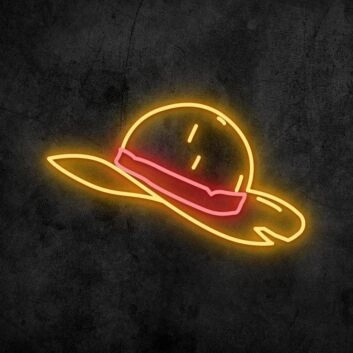 Strohhut mit rotem Band LED-Neonschild Wohnzimmer Bar
