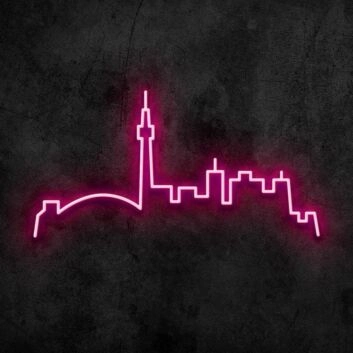 Stadt-Skyline mit Fernsehturm LED-Neonschild Wohnzimmer Büro