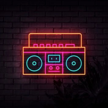 tragbarer Kassettenrekorder LED-Neonschild Bar Wohnzimmer