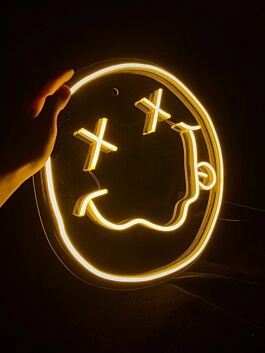 Smiley Gesicht mit gekreuzten Augen LED-Neonschild für Gaming Raum Bar