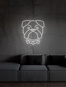 Mopskopf LED-Neonschild Wohnzimmer Haustierbereich