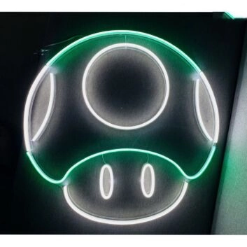 Pilzsymbol aus Videospiel LED-Neonschild Gamingzimmer