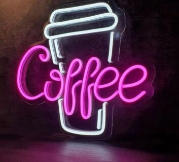 Kaffeebecher LED Neonschild für Café und Küche