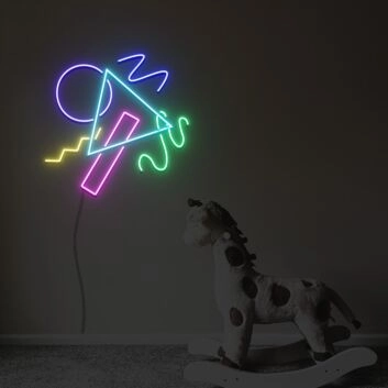 Abstrakte geometrische Formen LED-Neonschild Wohnzimmer Bar