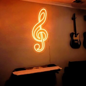 Violinschlüssel LED-Neonschild Musikstudio Wohnzimmer