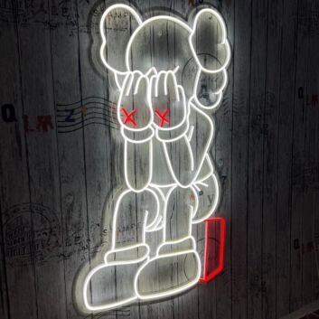 Figur mit verdecktem Gesicht LED-Neonschild Wohnzimmer Gamingzimmer