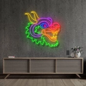 Drachenkopf LED-Neonschild für Wohnzimmer und Bar