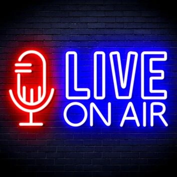 LIVE ON AIR LED-Neonschild für Studio Radio