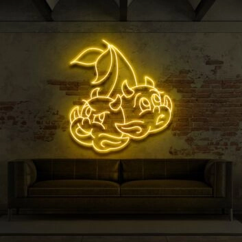 Kirsche mit Comicgesichtern LED-Neonschild Wohnzimmer Bar