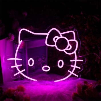 Katze mit Schleife LED-Neonschild Kinderzimmer Wohnzimmer