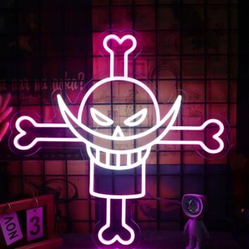 Totenkopf mit gekreuzten Knochen LED-Neonschild für Bar Gaming