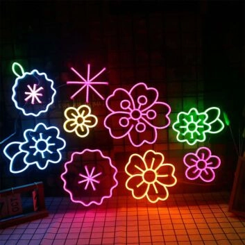 Blumenmuster LED-Neonschild Wohnzimmer Schaufenster