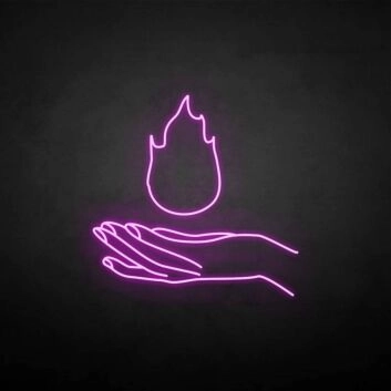 Hand mit Flamme LED-Neonschild Wohnzimmer Bar