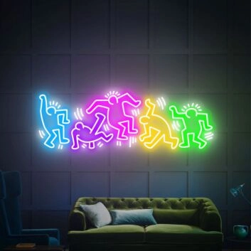 tanzende Figuren LED-Neonschild für Wohnzimmer oder Bar