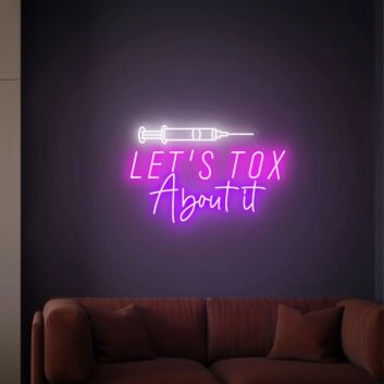 LET'S TOX About it LED-Neonschild für Kosmetikstudio und Schönheitssalon